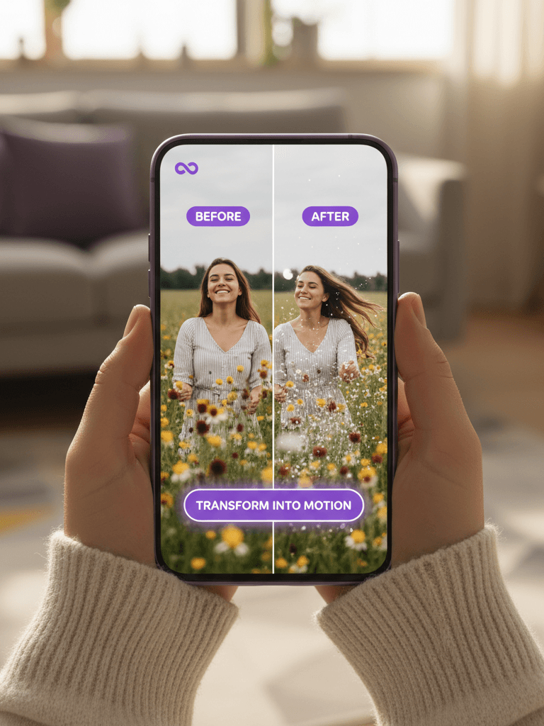 AI Video Generator From Image workflow with family photo in VIBE